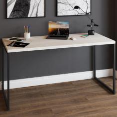Imagem de Mesa Escrivaninha Estilo Industrial Aço 150 Snow/Preto - Panorama Móveis
