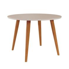 Imagem de Mesa Redonda Dani Tampo em MDF de 2,5cm Madeira/Off White - 100% MDF