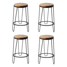 Imagem de KIT 4 BANQUETAS BANCO GUATEMALA ESTILO INDUSTRIAL PRETO