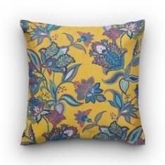 Imagem de Capa de almofada VivaIN estampa floral azul semi impermeável