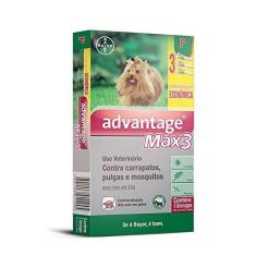 Imagem de Antipulgas Advantage Max3 Bayer para Cães de até 4kg - 3 Bisnagas de 0,4ml