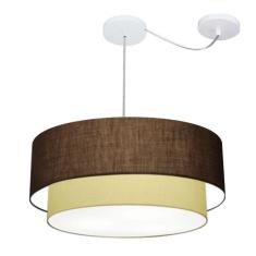 Imagem de Pendente Duplo Cilíndrico Desvio Md-4368 60X50cm Café Bege