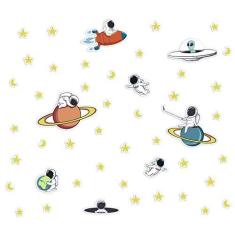 Imagem de Adesivo de Parede Espaço e Astronauta 200x170cm