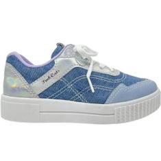 Imagem de Tênis Infantil Menina Casual Retro Dia a Dia com Recorte Holográfica Pink Cats V3308