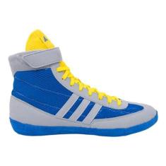 Imagem de adidas Tênis de luta livre Combat Speed 4, Cinza/azul royal brilhante/amarelo, 41