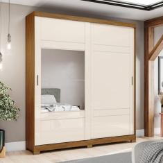 Imagem de Guarda Roupas Casal 2 Portas Deslizantes 3 Gavetas Verg Marrom/Off White
