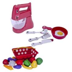 Imagem de Menino Brinquedo Cozinha Infantil Eletro Panela 19Peças - Altimar