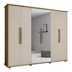 Imagem de Guarda Roupa Com Espelho 6 Portas Bolzano Cinamomo Off White