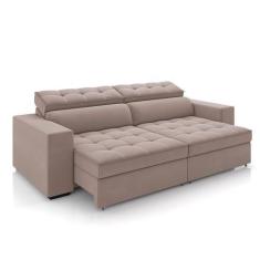 Imagem de Sofá Decorativo Hugo 2 Lugares 208cm Reclinável e Retrátil Veludo Rosê G45 - Gran Belo
