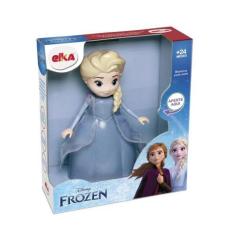 Imagem de Boneca Frozen Elsa Com Som 24cm Fala Frases Do Filme Desliza +2 Anos D