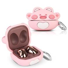Imagem de Suublg Capa protetora de silicone com mosquetão para Samsung Galaxy Buds FE (2023) / Buds2 Pro (2022) / Buds 2 (2021) / Buds Pro (2021) / Buds Live (2020)