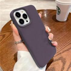 Imagem de Capa de silicone líquido para iphone 15 14 13 12 11 pro max capa traseira macia para 14 15 plus casos bonitos acessórios, roxo escuro, para iphone 12 promax