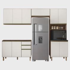 Imagem de Armário de Cozinha 4 Peças Sem Tampo Lita N03 Carvalho/Off - Mpozenato