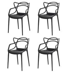 Imagem de Kit 4 Cadeiras Allegra Preta Sala Cozinha Jantar