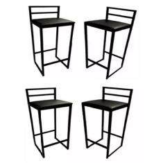 Imagem de kit 4 Banquetas Industriais Altas P/cozinha, balcão, área de lazer - M