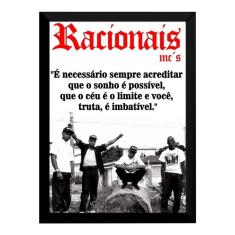 Imagem de Quadro Racionais Mcs Frase A Vida É Um Desafio Rap Nacional