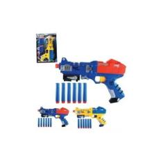 Arma Nerf Strike + Colete + Pulseira + 30 Dardos Brinquedo