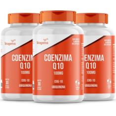 Imagem de KIT 3X COENZIMA Q10 100MG, 30CPS, COQ-10, UBIQUINONA BIOGENS 