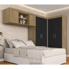 Imagem de Guarda Roupa Casal Modulado Luana Boreal/preto - Móveis Arapongas