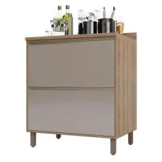 Imagem de Balcão Cozinha 80 Cm 2 Gavetões Graff Mel Luciane Móveis