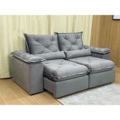 Imagem de Sofá Retrátil Reclinável 1,80 m Cinza 502 Zuqui Plus