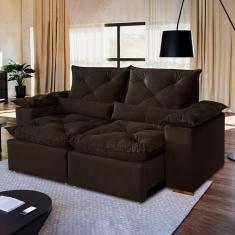 Imagem de Sofá Retrátil e Reclinável 3 Lugares 230cm Londres Marrom