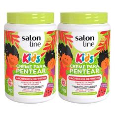 Imagem de Kit Creme De Pentear Salon Line Cachinhos Definidos Kids 1Kg - 2 Unida