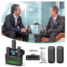 Imagem de Microfone Profissional Lapela Duplo Para Smartphone Type-C Entrevista