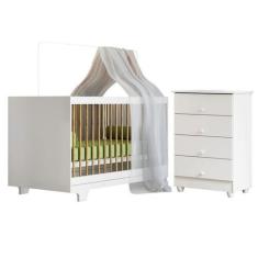 Imagem de Quarto de Bebê com Berço Mini Cama 100% Mdf Flocos e Cômoda de Bebê 10