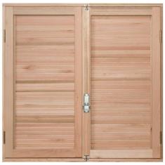 Imagem de Janela de Madeira Veneziana 100x100cm Com Caixilho 8,5cm  EWK 140 Rondosul Marroml