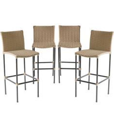 Imagem de Conjunto 4 Banquetas Havaí em Fibra Sintética Trama Dupla Fibra Proteç