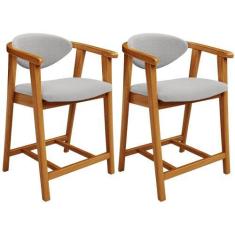 Imagem de Kit 02 Banquetas Baixa Para Cozinha Sala Jantar Bancada Cecília L02 Bo