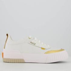 Imagem de Tênis Coca Cola Rio Coast Feminino Branco e Dourado-Feminino