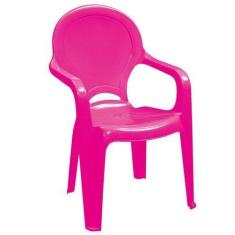 Imagem de Cadeira Plastica Monobloco Com Bracos Infantil Tiquetaque Rosa - Tramo