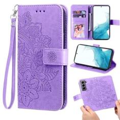 Imagem de Furill Capa carteira compatível com Samsung Galaxy S21 FE 5G e protetor de pulso flor couro flip porta-cartão de crédito suporte capa de telefone para S 21 EF S21FE5G UW S21FE 21S G5 16.3 cm feminino