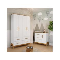 Imagem de Guarda Roupas E Cômoda Retrô Guti Moveis Peroba Infantil Mdf