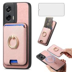 Imagem de Asuwish Capa de celular para Motorola Moto G Stylus 5G 2024 capa de celular carteira com protetor de tela de vidro temperado anel fino suporte compartimento para cartão de crédito G5 mulheres homens