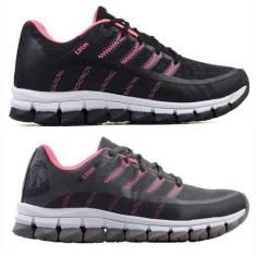 Imagem de Kit 2 Pares Tênis Feminino Academia Olymp Caminhada - Lyon, 34, Preto,