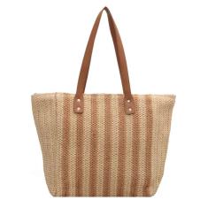 Imagem de Bolsa De Praia Palha Brown Striped
