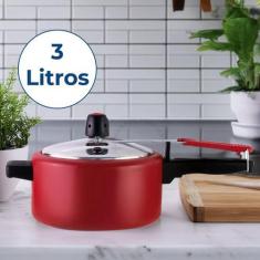 Imagem de Panela de Pressao Antiaderente Vermelha Alegrete 3 Litros