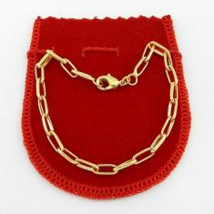 Imagem de Pulseira Masculina 19cm 4mm Largura Folheado Ouro PL286