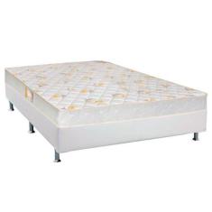 Imagem de Cama Box Casal: Colchão Espuma Castor D28 Sleep Max + Base Crc Courano