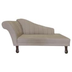 Imagem de Recamier Divã Para Sala Cecilia Pés Retro Tabaco 1.60cm Suede Cappucci