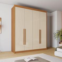 Imagem de Guarda-roupa Casal 4 Portas 4 Gavetas Eloa Cinamomo/Off White