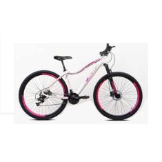Imagem de Bicicleta Feminina Aro 29 Ksw Mwza Alumínio 27v K7 Freio a Disco Mecânico Garfo com Suspensão - Branco/Rosa