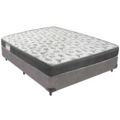 Imagem de Cama Box Cinza E Colchão Iso100 Espuma D33 Viúvo Ortobom