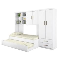 Imagem de Quarto Infantil Juvenil Gold Cama + Guarda Roupa Roupeiro + Armário Aé