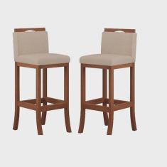 Imagem de Conjunto 02 Banquetas Alta em Madeira Maciça Londres ccs Interiores