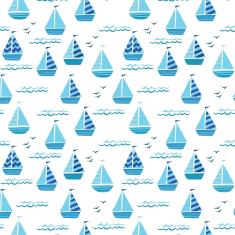 Imagem de Papel De Parede Adesivo Infantil Barquinhos 2,70x0,57m