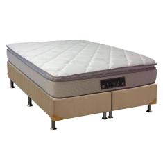 Imagem de Cama Box King: Colchão Molas Luckspuma MasterPocket Ensacadas Cloud One Side + Base crc Suede Clean(193x203)